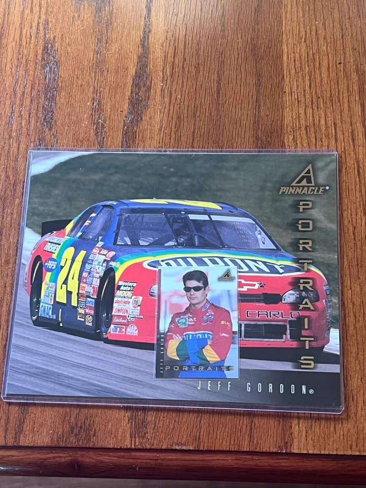 1997 Pinnacle 8 x 10 Portrait Card # JG4 Jeff Gordon & # 1 Portrait Card - Image 3 of 4