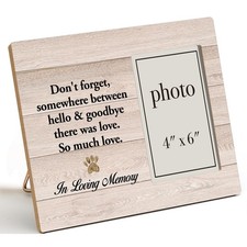 Pet Memorial Gifts - Wooden Photo Frame, Sympathy Gift for Loss of Dog or Cat...