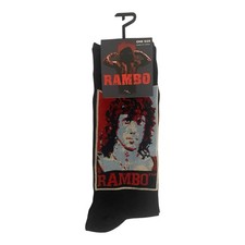 Rambo III StudioCanal 1988 Black Crew Socks Size US 7-12 One Pair NWT New