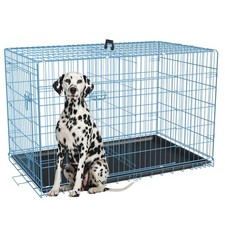 Dog Crate for Large Dogs 48 Inch Folding Metal WirePet Cage Double Door W/Div...