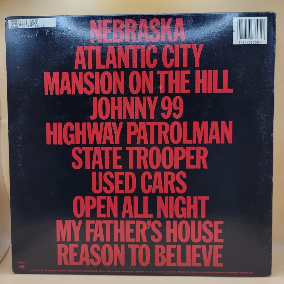 BRUCE SPRINGSTEEN - Nebraska (1982) - Vinyl LP - NM Record, Orig Inner Sleeve - Image 2 of 4