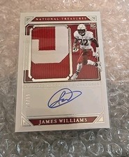 2019 National Treasures Collegiate James Williams relic on card auto 14/99