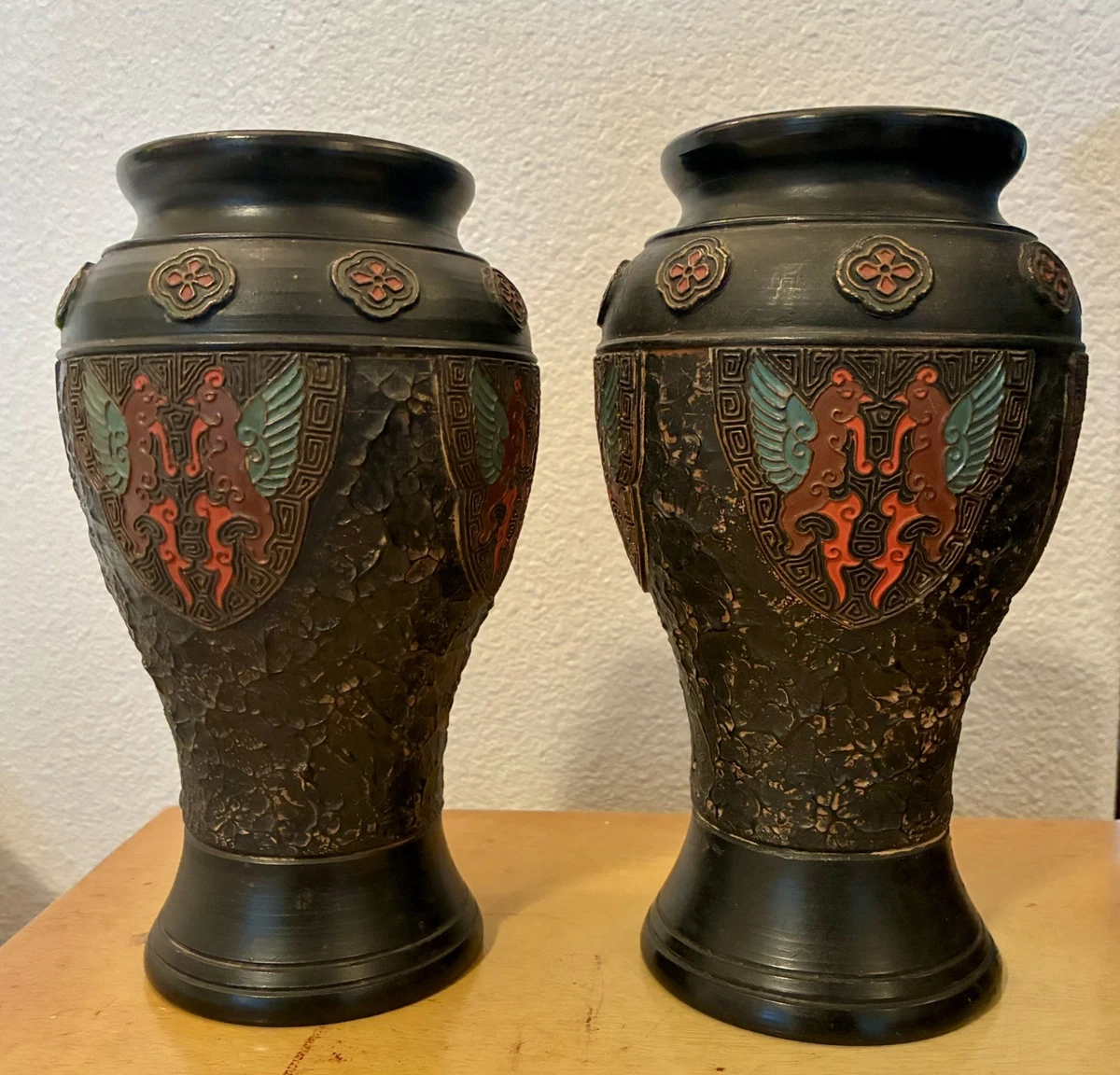 陶瓷黑色复古原版古董日本花瓶| eBay