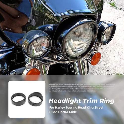 Motorcycle Lights Ring Kit 7" Round Headlight Visor Trim Ring / 4.5" Fog Ligh... - Picture 5 of 7