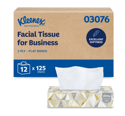 Kleenex Professional Facial Tissue 12 Boxes 125 Sheets 2 Ply White