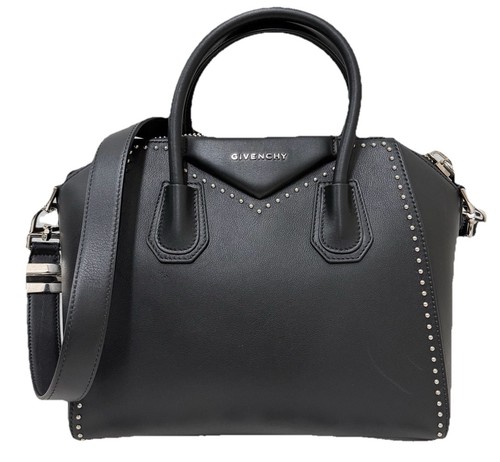 Authentic Givenchy Antigona Black Smooth Leather Studded Top‑Handle Tote