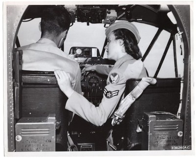 1949 USAF WAF Cpl. Woodward of Louisville KY Hitchhikes Ride on C-45 News Photo