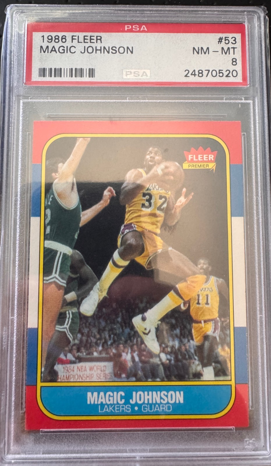 1986 Fleer Magic Johnson #53 PSA 8 LAKERS HOT NM-MT
