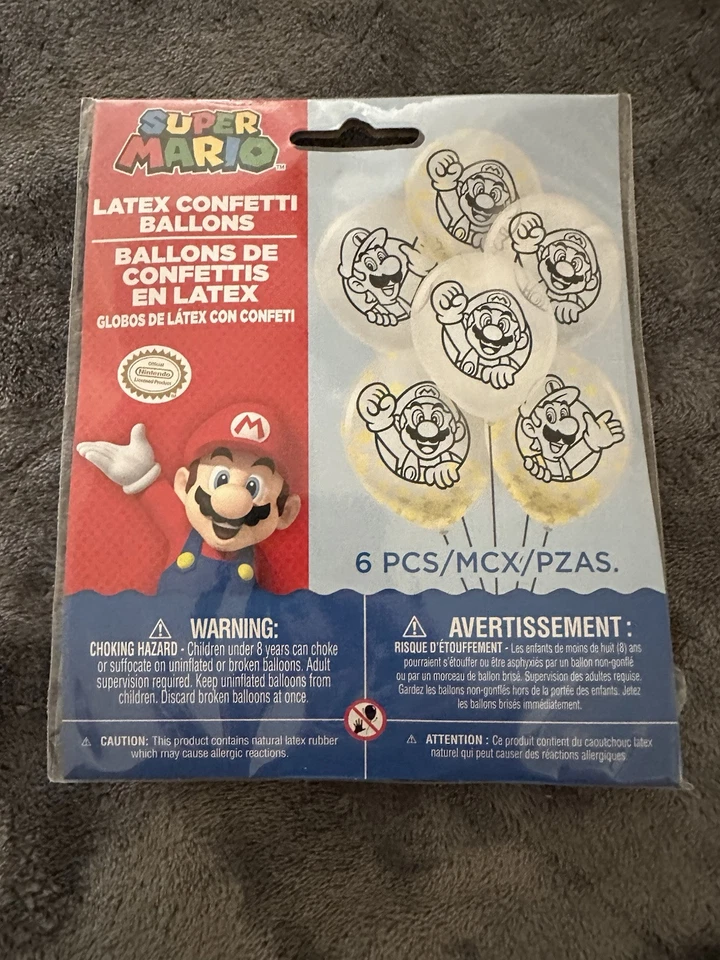 Globos Super Mario Brothers Decoraciones Fiesta de Cumpleaños Jumbo Confeti 11 Retro Foto 4 de 4