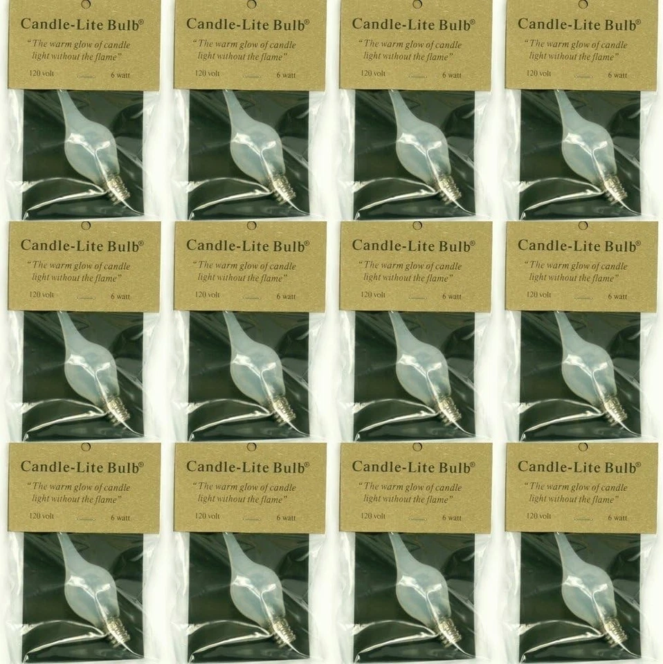 CTW Pack 12 - 6 Watt LARGE Candle-lite Silicone Light Bulbs Candelabra 3640821