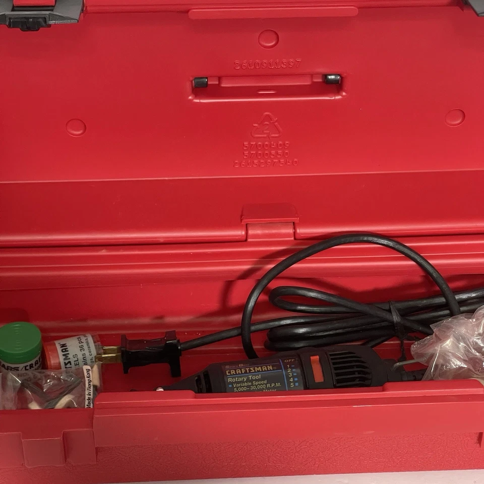 Sears Craftsman Rotary Tool Kit Variable Speed 5,000–30,000 RPM w/ Case & Bits - Image 3 of 4