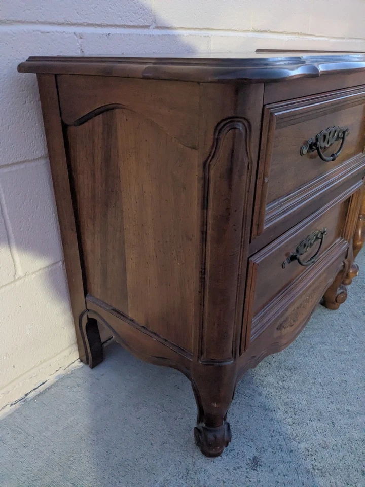 Винтажные французские провинциальные регентские деревянные приставные столики тумбочки торцевые столики - Изображение 3 из 4