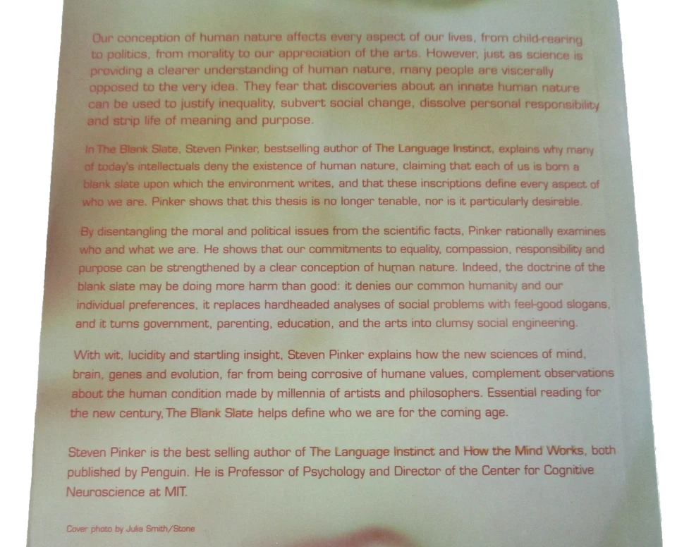 The Blank Slate The Modern Denial of Human Nature Paperback 2002 BCA UK - Image 2 of 4