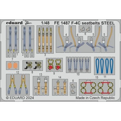 EDUARD FE1487 ZOOM SET F-4C SEATBELTS STEEL 1/48 (HOBBY 2000 / ACADEMY)