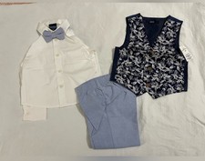 Nautica 4-piece Set With Shirt/bow tie/Vest/Pants boys 24 month blue  white cl