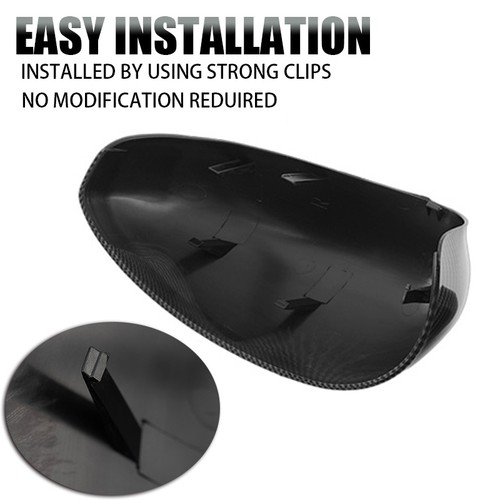 2* Carbon Fiber Car Door Wing Mirror Cover Cap Case For 2007-2020 Fiat 500 Punto - Picture 2 of 10