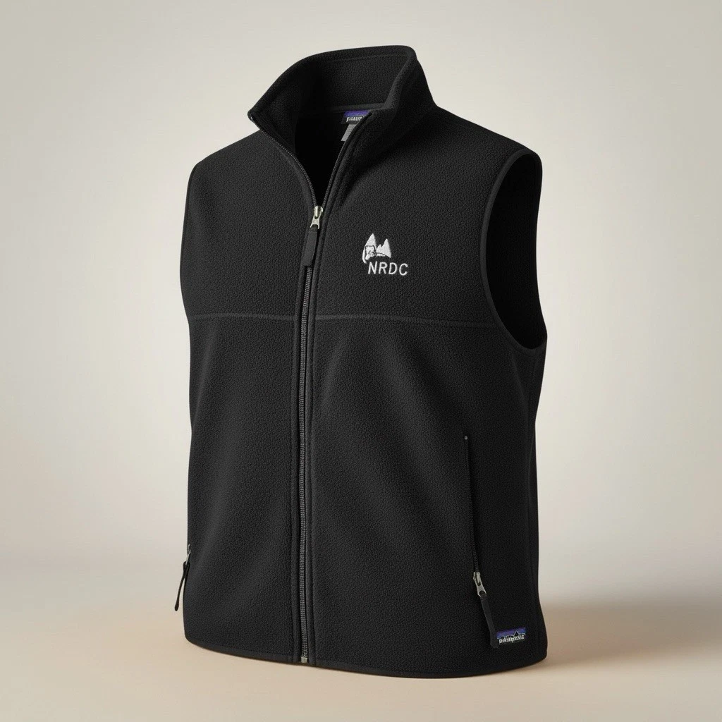 Patagonia Synchilla Men’s Vest Vintage NRDC Black Large Outdoors Full Zip