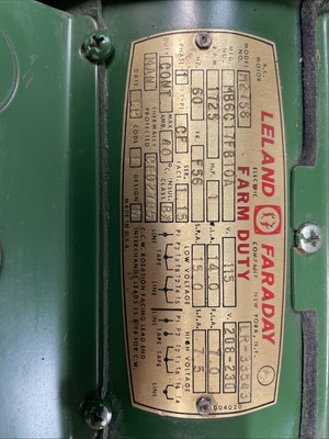 Leland Faraday Farm Duty Model M-2758 1hp Motor