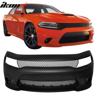 Fits 15-23 Dodge Charger SRT Hellcat Style Front Bumper Cover W/Fog Lamps PP