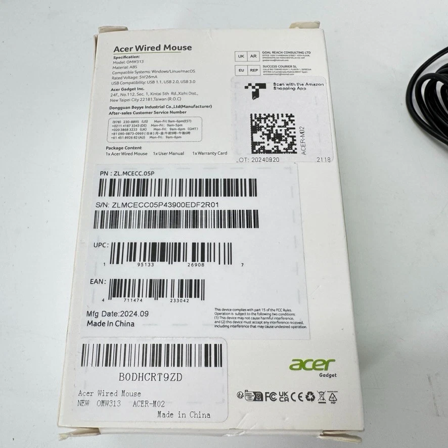 Acer USB Wired Mouse for Laptop / PC ZL.MCECC.05P - Image 2 of 4