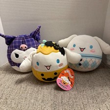 Squishmallows Three Sanrio Hello Kitty Kuromi  Cinnamoroll 6.5 Inch Bundle