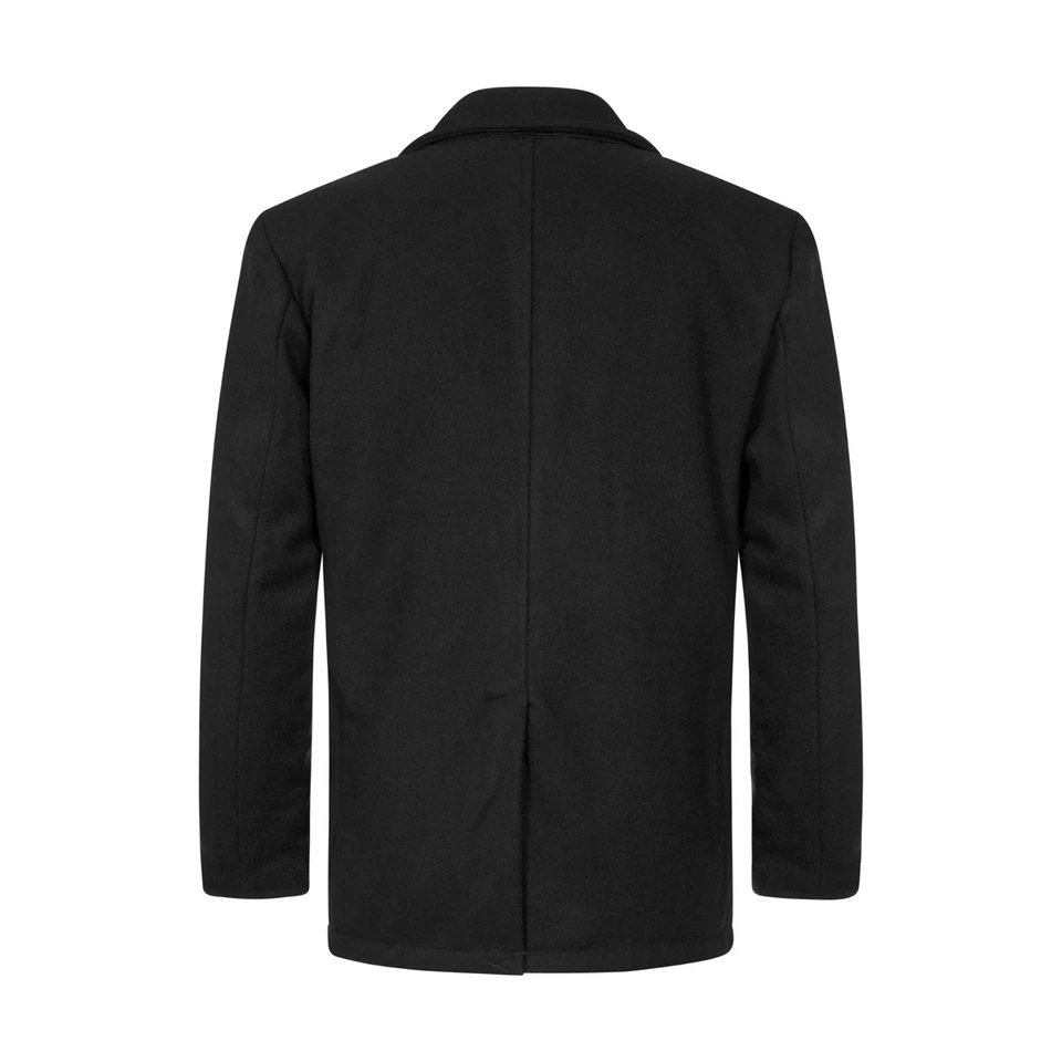 Pea Coat US Navy Military Vintage Style Winter Warm Wool Jacket Dress Top Black - Image 4 of 4