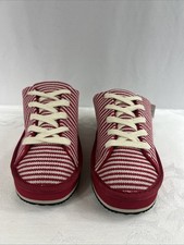 Zenzee- Red Stripe Knit Platform Sneakers Knit Kicks, Lace Up, Slip On Men/Women