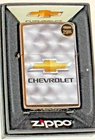 New ZIPPO Windproof USA LIGHTER 02631 Chevy Chevrolet Bowtie on US Flag Brsd Brs