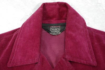 Early 1970s Sears Boyswear Wine-Red Corduroy Jacket Size 10