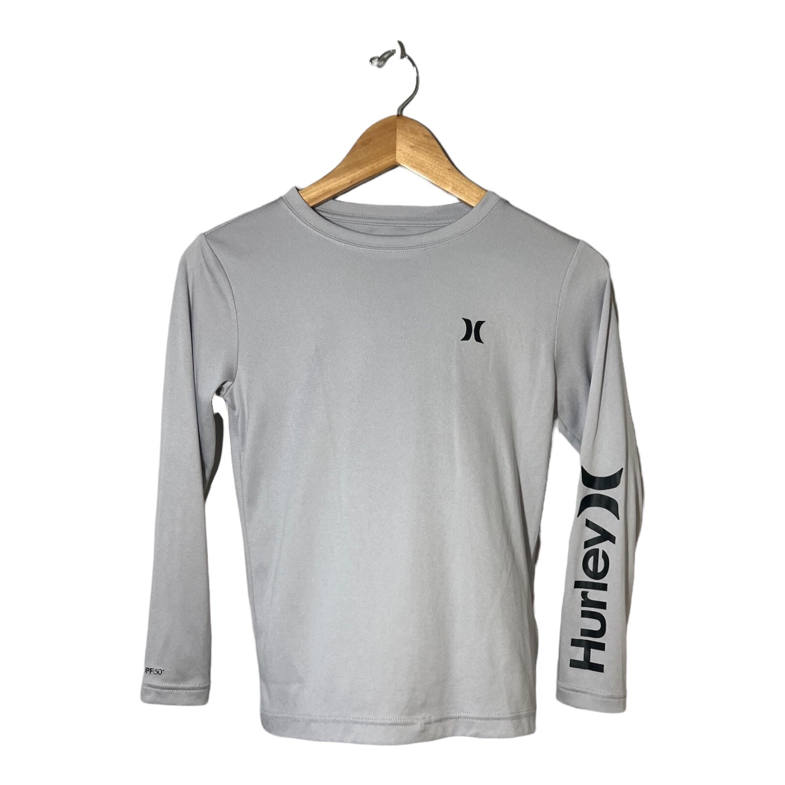 Hurley Boys' Long Sleeve Rash Guard Shirt, Youth Small, UPF 50, Nike