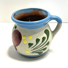 Jarrito Hand Painted Mexican Clay Coffee Tea Hot Coco Cup Rda. Real Del Monte