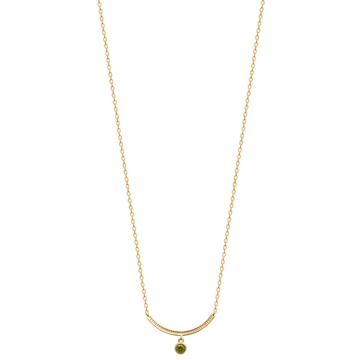 Collier en or vert émeraude et zirconium étincelant plaqué 18 carats