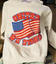 VINTAGE USA Crewneck Sweatshirt Size L Puffy Screen Print Patriotic American
