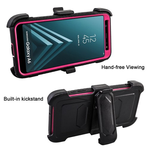 For Samsung Galaxy A6 2018 Armor Case With Kickstand Belt Clip+Screen Protector - Picture 17 of 25