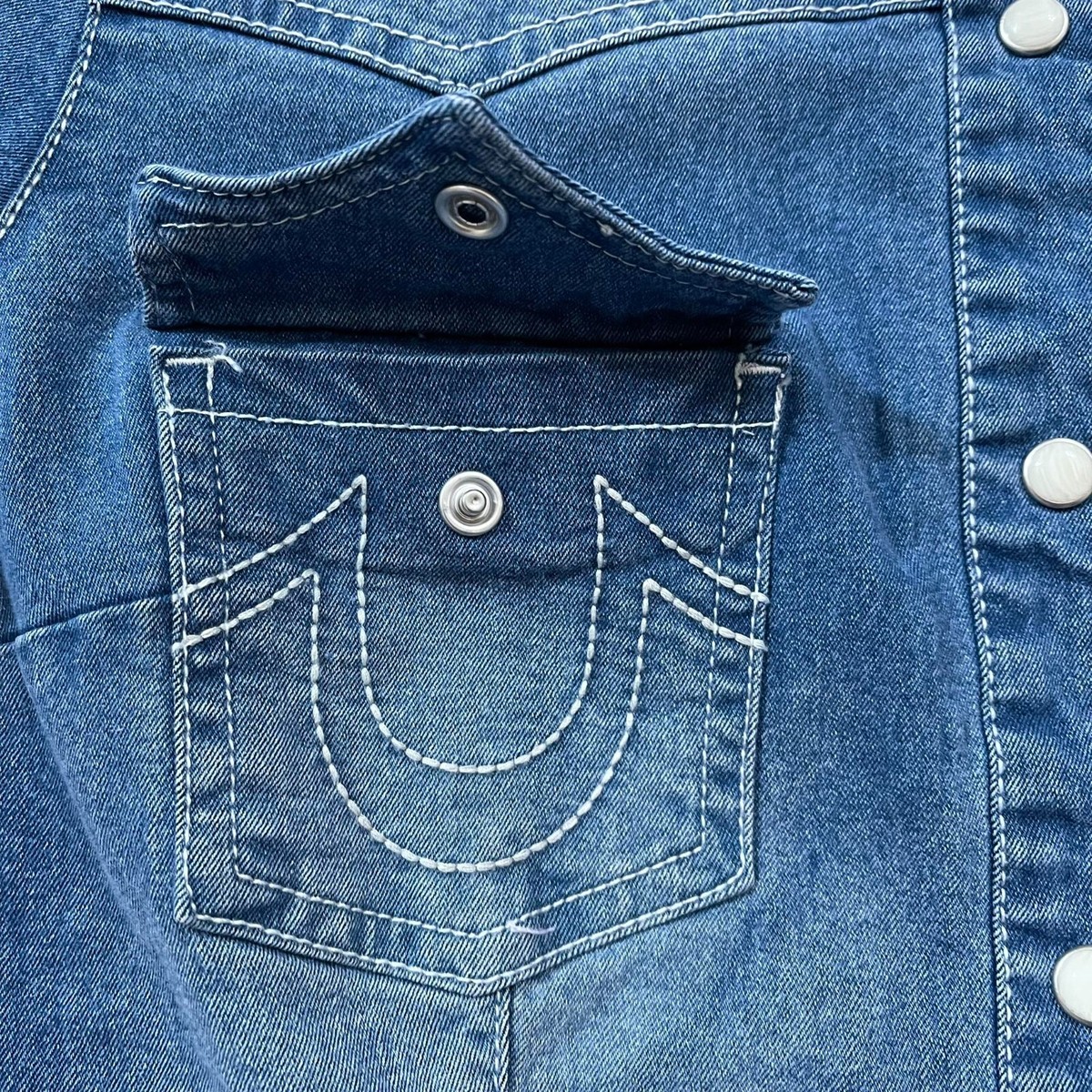 NEW True Religion Women's Western Denim Shirt Jacket Blue