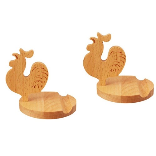 2 PCS Rooster Mobile Phone Stand for Desk Holder Wood Chicken Cell Desktop - 第 2/12 張圖片