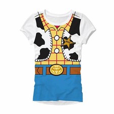 Adult Womens Disney Pixar Toy Story Woody Costume Juniors T-Shirt fo Cosplay Fun
