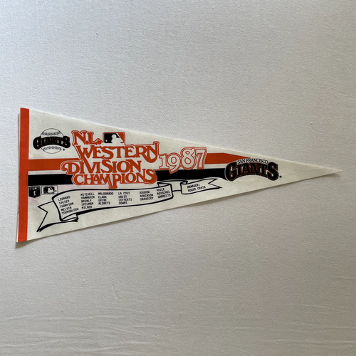 Vintage San Francisco Giants Pennant 80s NL Western Division Champions 1987 MLB