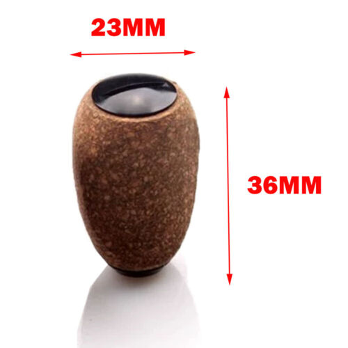 Black For Abu Shimano Daiwa Reel Handle Knob 4mm/5mm Soft Rubber Cork Wood NEW - Picture 2 of 11