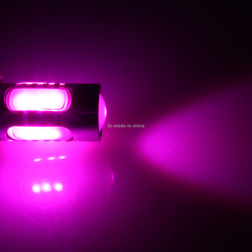 2x Pink Car H4 Turn Light Signal Blub 5 Emitters COB SMD LED P43t H108 - Picture 5 of 5