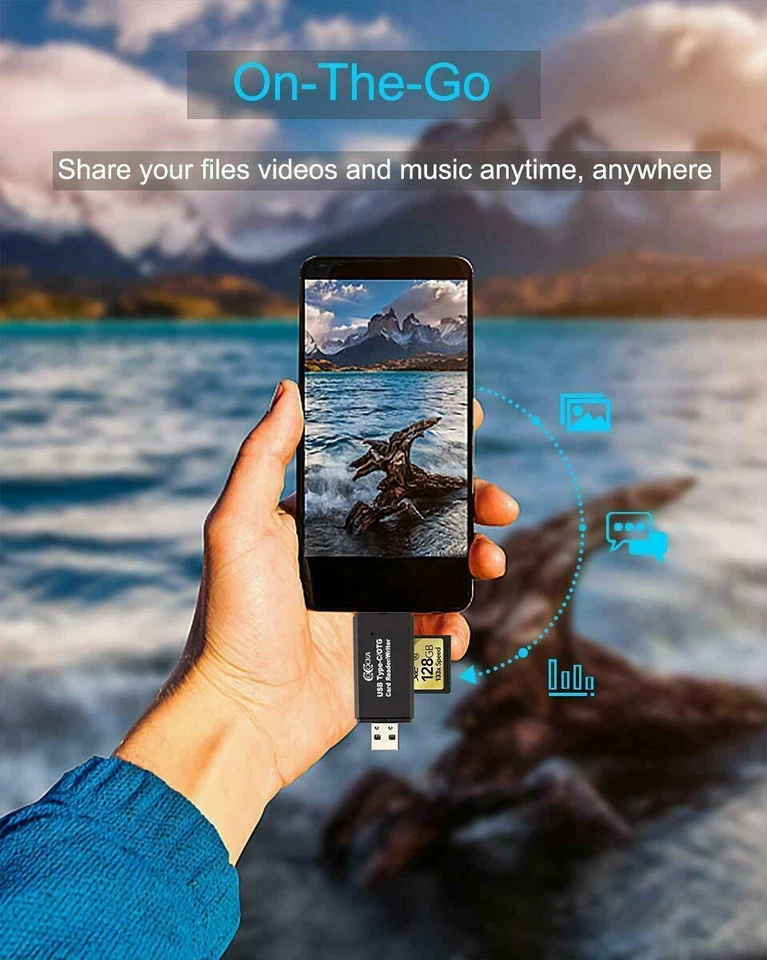 Card Reader USB 2.0 Type C Micro TF OTG Smart Memory Adapter Laptop Computer lot - Image 3 of 4