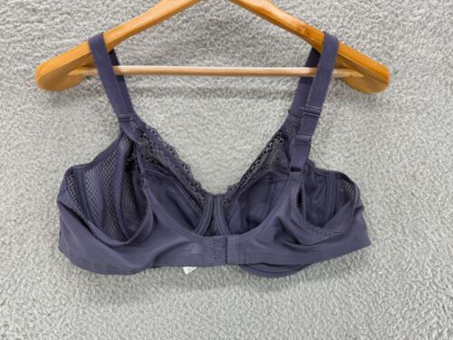 Elomi Women's Underwire Bra Size 42DD Purple Floral Lace 2 Hook EL438STM - Picture 3 of 5