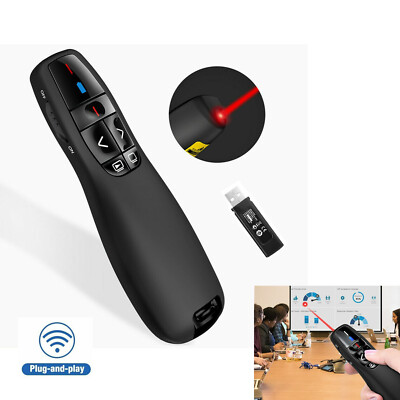 2.4G Wireless Presentation Remote Clicker - USB Plug & Play Pointer For PowerPoint, Teaching, Meetings
