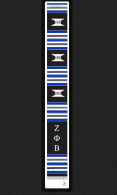 ZETA PHI BETA BLACK Graduation Stole Sash Kente Cloth Hand Woven from Ghana