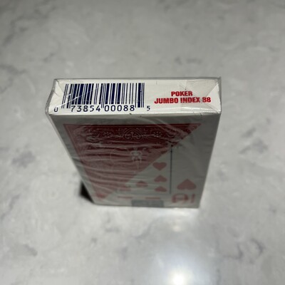 Bicycle Poker-Karten 88 Jumboindex - Sortiert, Rot, Air-Cushion Finish, 52+2 Karten