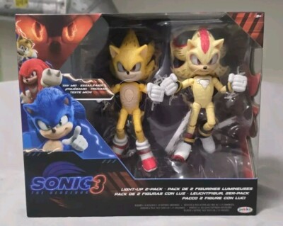 Jakks Pacific Sonic The Hedgehog 3 Super Sonic + Super Shadow Light Up Exclusive