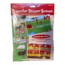 Melissa & Doug Transfer Sticker Scenes Around the Farm 53 Stickers 2 Scenes *New
