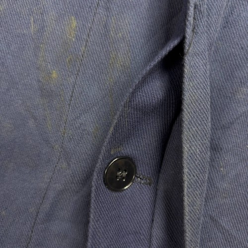 French Jacket Adult Large Blue VTG Military Workwear Chore Utility Canvas Mens - Picture 5 of 9