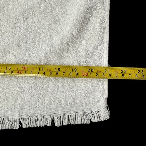 Vintage Bath Towel Morgan Jones Yellow Floral Cotton 1970s Flowers Fringe - Picture 8 of 8