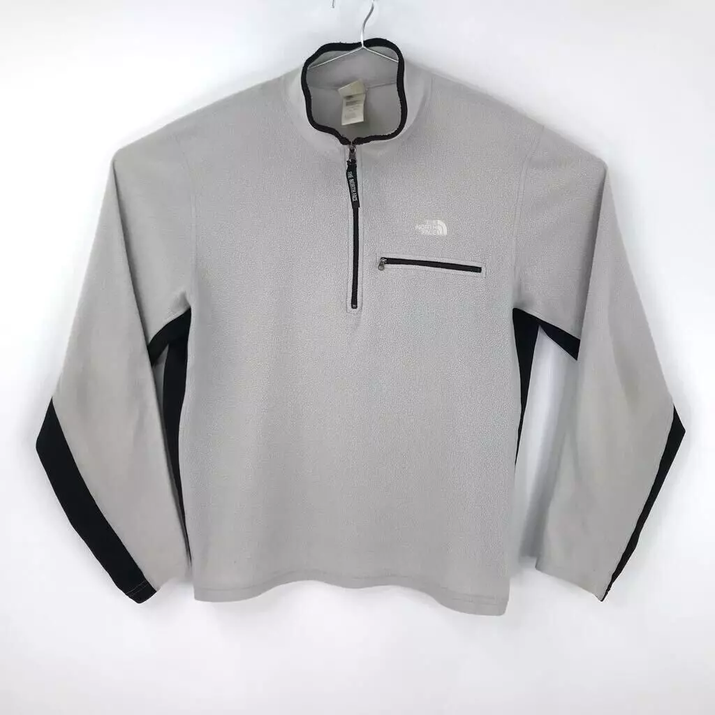 north-face lightweight 1/4 zip fleece color block jacket